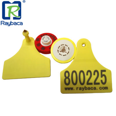 Flag Shape Male And Round Shape Female Rfid Animal Tracking TPU Ear Tag